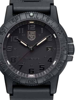 Front view of Luminox XS.0321.BO.L Black Silicone Unisex Watch on white background