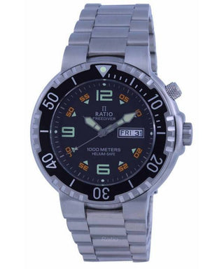 Front view of Ratio 1050HA93-19V-BLK Mens Watch on white background