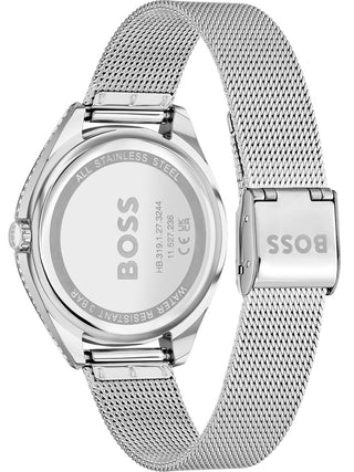 Angle shot of Hugo Boss 1502638 Silver Stainless Steel Womens Watch on white background