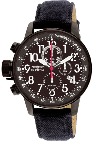 Front view of Invicta I-Force Chronograph INV1517 Black Fabric Mens Watch on white background