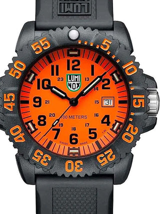 Front view of Luminox X2.2059.1 Black Silicone Unisex Watch on white background