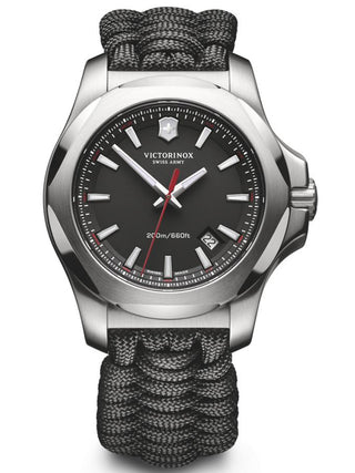 Front view of Victorinox 241726 Black Textile Unisex Watch on white background