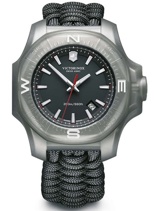 Angle shot of Victorinox 241726 Black Textile Unisex Watch on white background