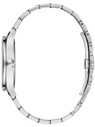 Angle shot of Victorinox 241752 Black Dial Silver Stainless Steel Womens Watch on white background