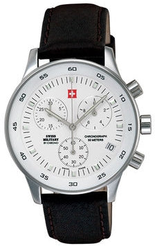 Front view of Swiss Military By Chrono Chronograph 30052.04 Mens Watch on white background