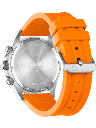 Angle shot of Swiss Alpine Military Chronograph 7029.9839 Silicone Unisex Watch on white background