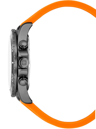 Angle shot of Swiss Alpine Military Chronograph 7029.9879 Silicone Unisex Watch on white background