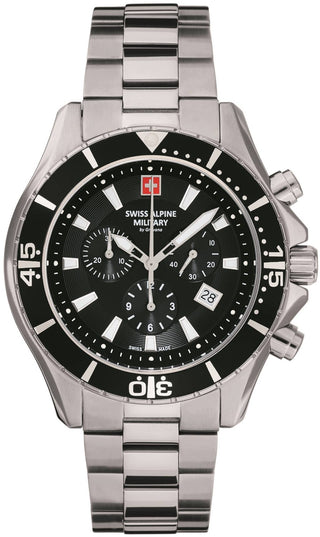 Front view of Swiss Alpine Military 7040.9137.-.GW Mens Watch on white background