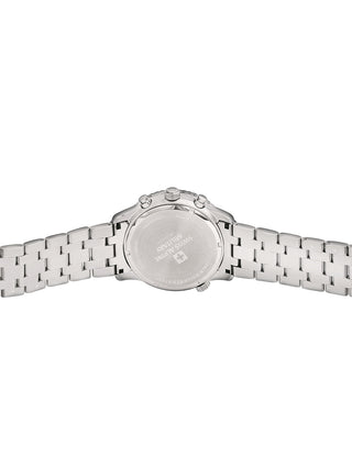 Angle shot of Swiss Alpine Military Chronograph 7078.9134 Green Dial Silver Stainless Steel Unisex Watch on white background