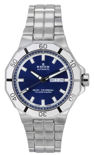 Front view of Edox 880083MBUIN Mens Watch on white background