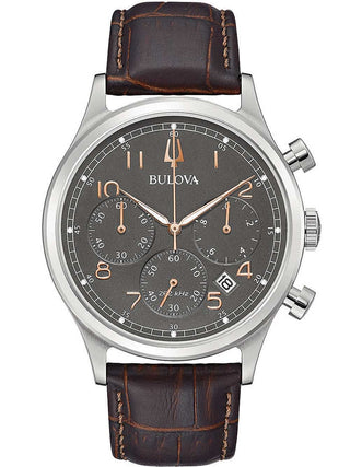 Front view of Bulova Precisionist Chronograph 96B356 Mens Watch on white background