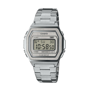 Front view of Casio Vintage Premium Collection Special Pack + Extra Strap A1000DN-7ER Unisex Watch on white background