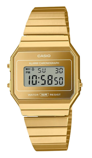 Front view of Casio A700WEVG-9A Mens Watch on white background