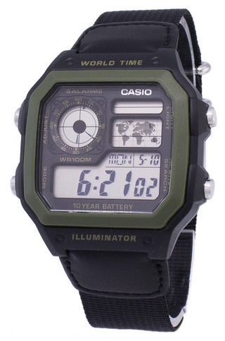 Front view of Casio AE-1200WHB-1BVDF Mens Watch on white background