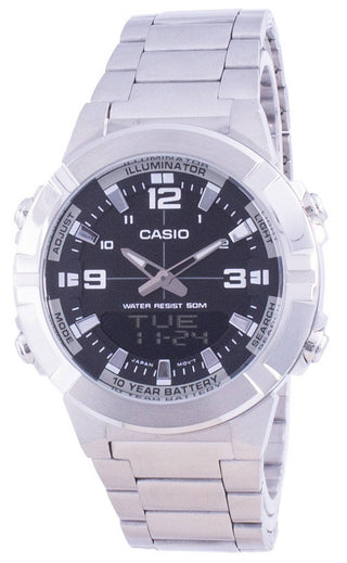 Front view of Casio AMW-870D-1A Mens Watch on white background