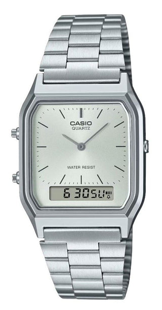 Front view of Casio AQ-230A-7A Mens Watch on white background