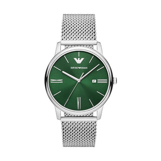 Front view of Emporio Armani Minimalist AR11578 Mens Watch on white background