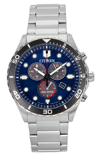 Front view of Citizen Chrono Sporty AT2560-84L Mens Watch on white background