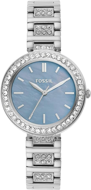 Front view of Fossil Karli BQ3865 Womens Watch on white background