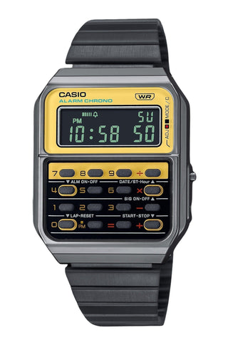 Front view of Casio CA-500WEGG-9B Mens Watch on white background