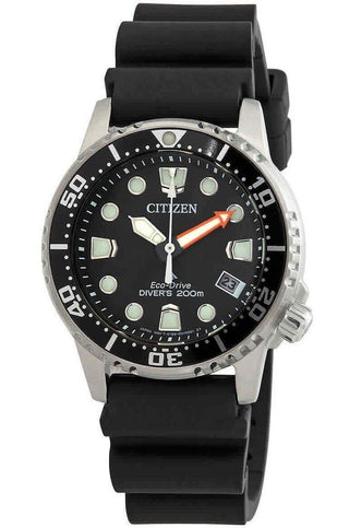 Front view of Citizen Promaster Diver'S Professional Certificate Iso EO2020-08E Womens Watch on white background