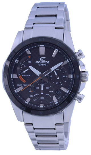 Front view of Casio EQS-930DB-1A Mens Watch on white background