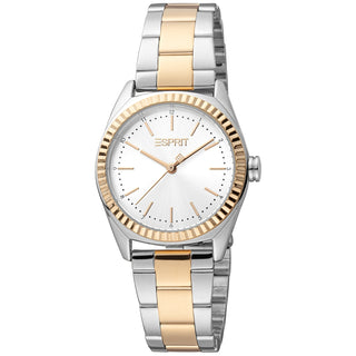 Front view of Esprit Charlie ES1L291M0155 Grey Dial Rose Gold Stainless Steel Womens Watch on white background