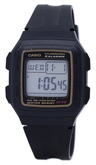 Front view of Casio F-201WA-9ADF Mens Watch on white background