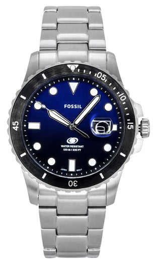 Front view of Fossil Blue Dive FS6038 Mens Watch on white background