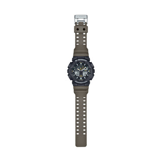 Angle shot of Casio Oversized Two Tone Utility Colours GA-100TU-1A3ER Mens Watch on white background