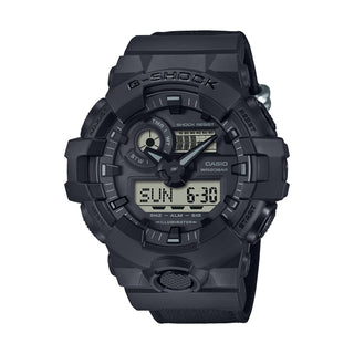 Front view of Casio G-Shock GA-700BCE-1AER Black Fabric Mens Watch on white background