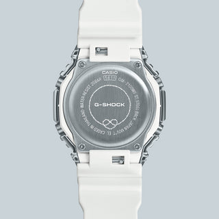 Angle shot of Casio G-Shock GM-2100WS-7AER Grey Dial White Resin Mens Watch on white background