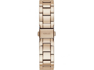 Angle shot of Guess GW0242L3 Grey Dial Rose Gold Stainless Steel Womens Watch on white background