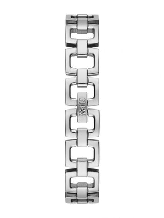 Angle shot of Guess GW0292L1 Grey Stainless Steel Womens Watch on white background