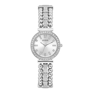 Front view of Guess Gala GW0401L1 Steel Stainless Steel Womens Watch on white background