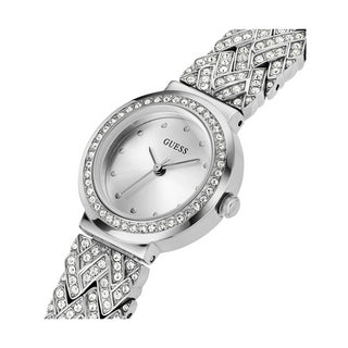 Angle shot of Guess Treasure GW0476L1 Womens Watch on white background