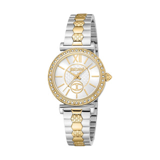 Angle shot of Just Cavalli SET JC1L273 Varenna JC1L273M0085 Grey Stainless Steel Womens Watch on white background