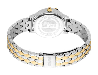 Angle shot of Just Cavalli SET JC1L276 Viperized JC1L276M0085 Grey Stainless Steel Womens Watch on white background