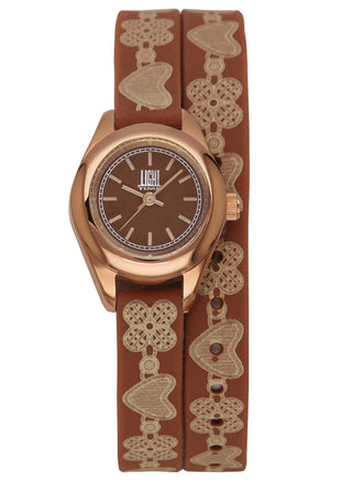 Front view of Light Time Rococo Brown L162E Womens Watch on white background