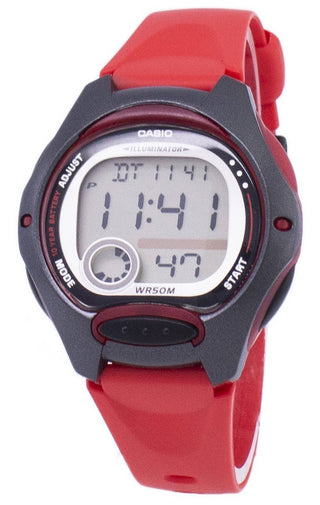 Front view of Casio Sport LW-200-4AVDF Resin Womens Watch on white background