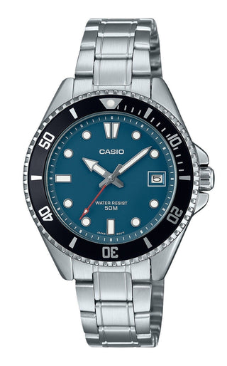 Front view of Casio MDV-10D-2A1V Mens Watch on white background