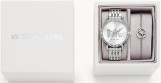 Angle shot of Michael Kors Melissa Special Pack + Bracelet MK1055SET Womens Watch on white background