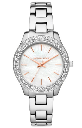 Front view of Michael Kors Liliane MK4556 Womens Watch on white background