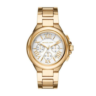 Front view of Michael Kors Camille Chronograph MK7270 Womens Watch on white background