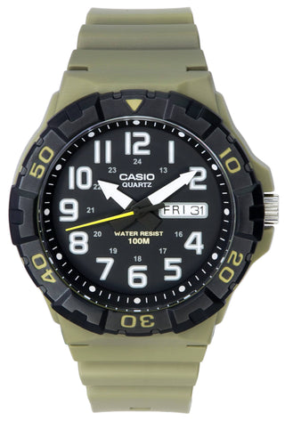 Front view of Casio MRW-210H-5A Mens Watch on white background