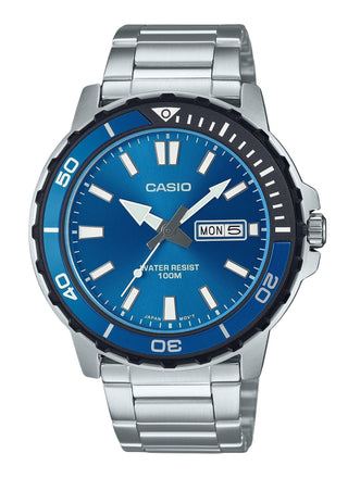 Front view of Casio MTD-125D-2A1V Mens Watch on white background