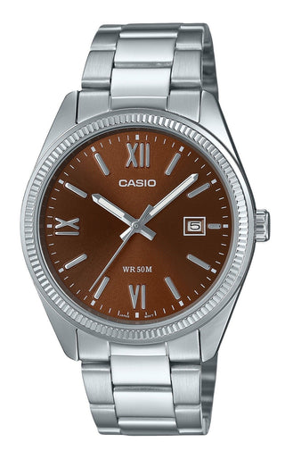 Front view of Casio MTP-1302DD-5AV Mens Watch on white background