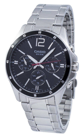 Front view of Casio MTP-1374D-1AV Mens Watch on white background