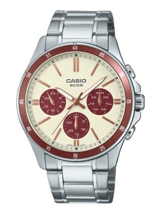 Front view of Casio MTP-1374D-5A2V Mens Watch on white background