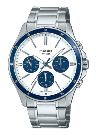 Front view of Casio MTP-1374D-7A2V Mens Watch on white background